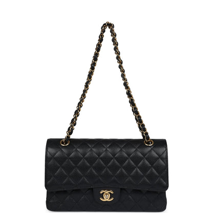 Chanel Medium Classic Double Flap Black Caviar Gold Hardware