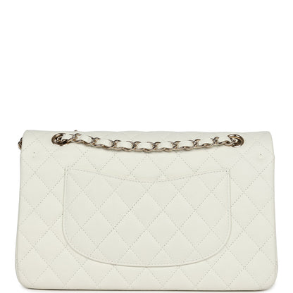 Chanel Medium Classic Double Flap White Caviar Light Gold Hardware