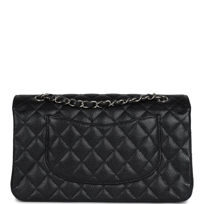 Chanel Medium Classic Double Flap Black Caviar Silver Hardware