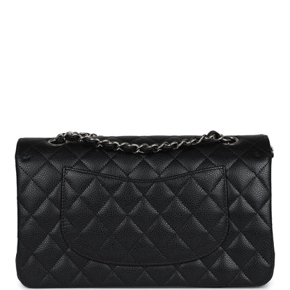 Chanel Medium Classic Double Flap Black Caviar Silver Hardware