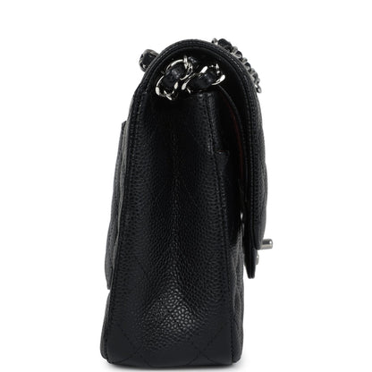 Chanel Medium Classic Double Flap Black Caviar Silver Hardware