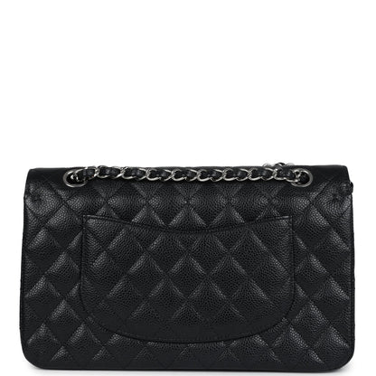 Chanel Medium Classic Double Flap Black Caviar Silver Hardware