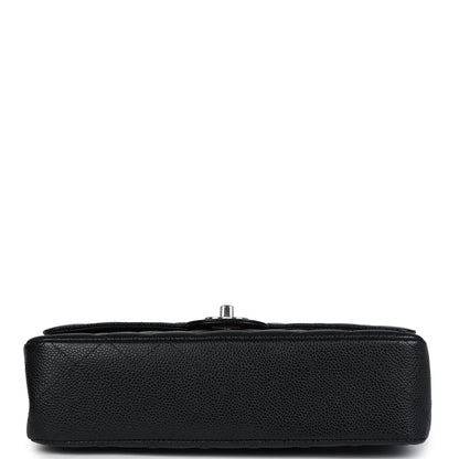 Chanel Medium Classic Double Flap Black Caviar Silver Hardware