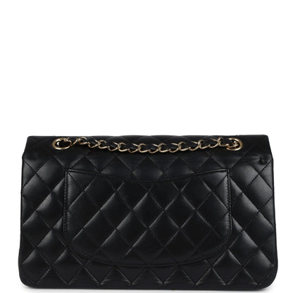 Chanel Medium Classic Double Flap Bag Black Lambskin Gold Hardware