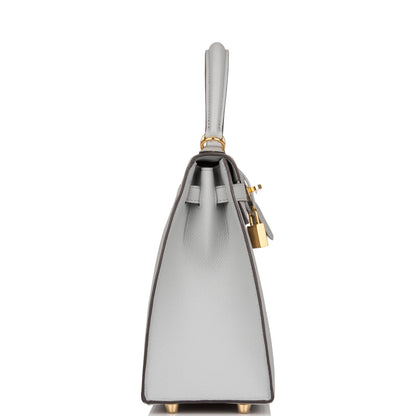 Hermes Kelly 25 Sellier Bleu Glacier Epsom Gold Hardware