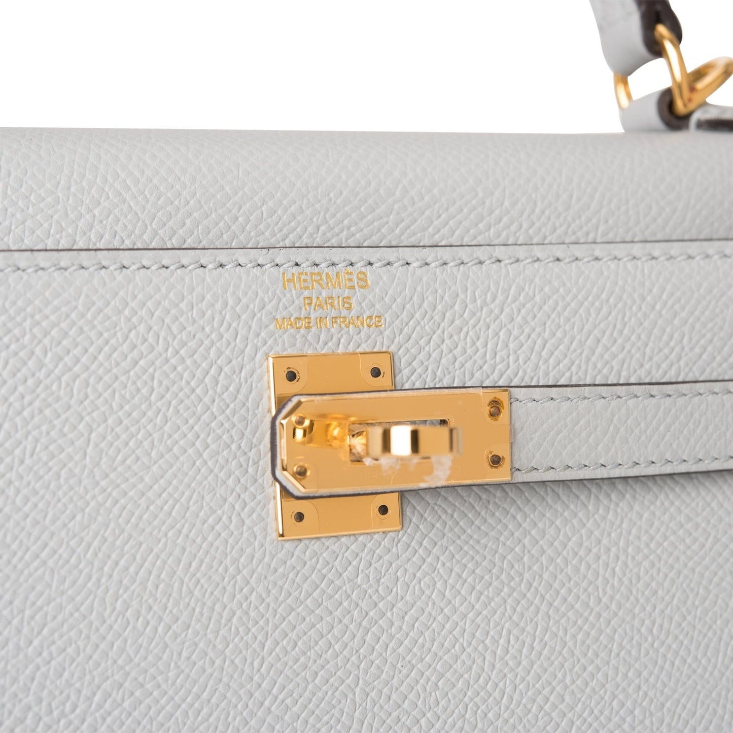 Hermes Kelly 25 Sellier Bleu Glacier Epsom Gold Hardware
