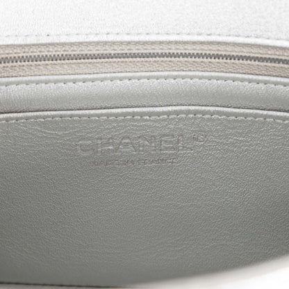 Chanel Mini Rectangular Flap Bag Silver Calfskin Silver Hardware