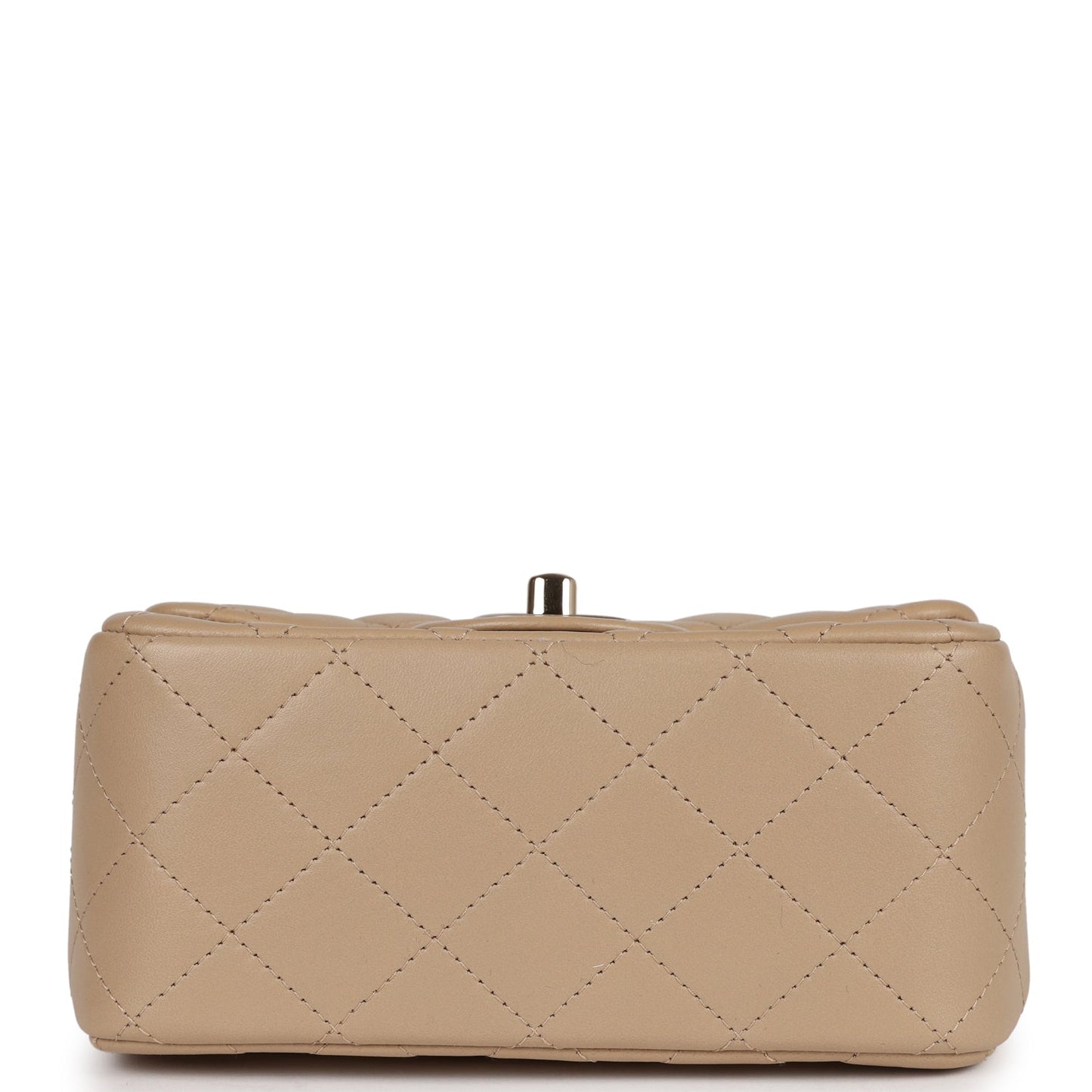 Chanel Mini Square Flap Bag Beige Lambskin Light Gold Hardware