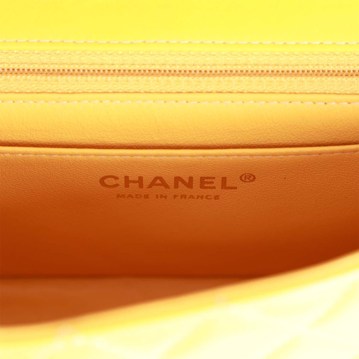 Chanel Mini Rectangular Flap Bag Yellow Lambskin Light Gold Hardware