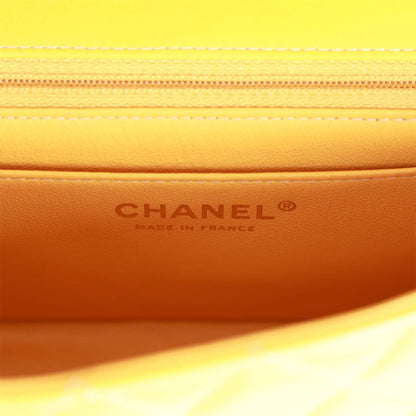 Chanel Mini Rectangular Flap Bag Yellow Lambskin Light Gold Hardware