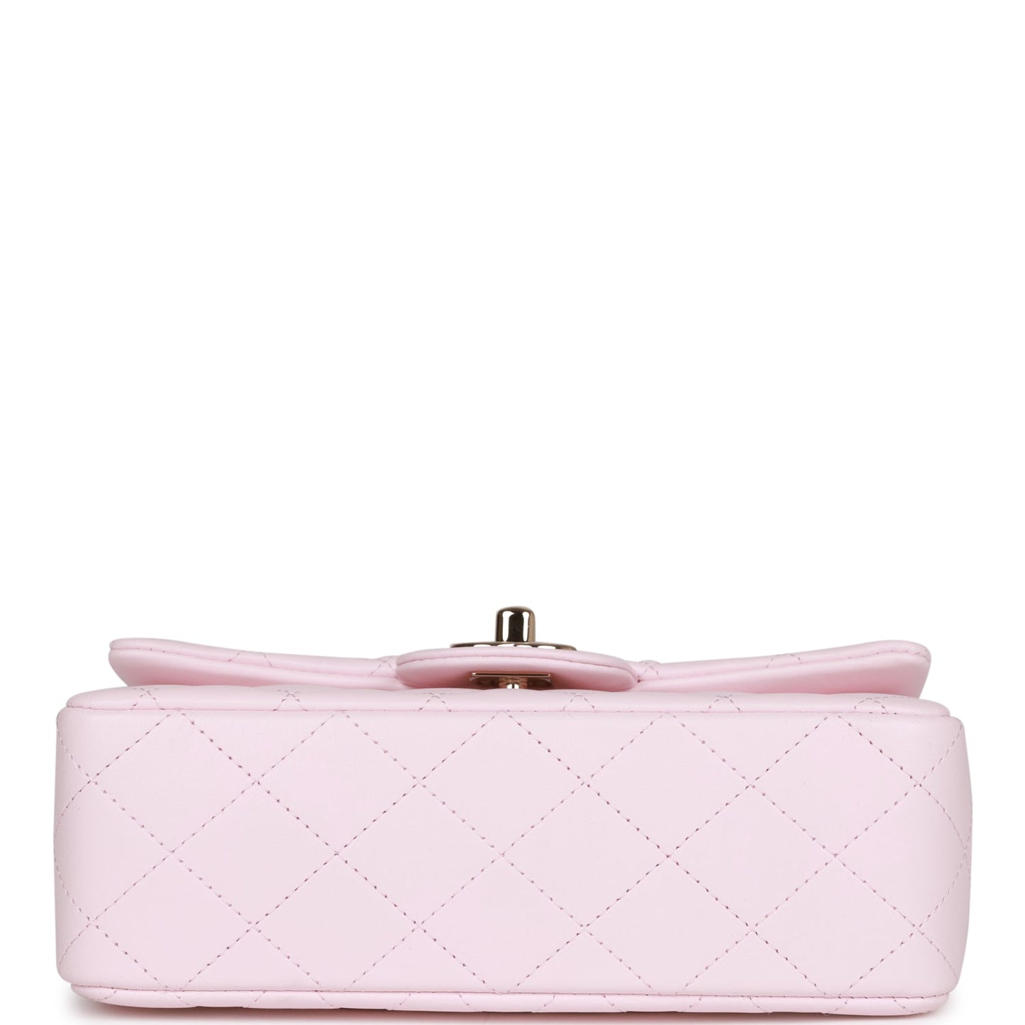 Chanel Mini Rectangular Flap Bag with Top Handle Light Pink Lambskin Light Gold Hardware