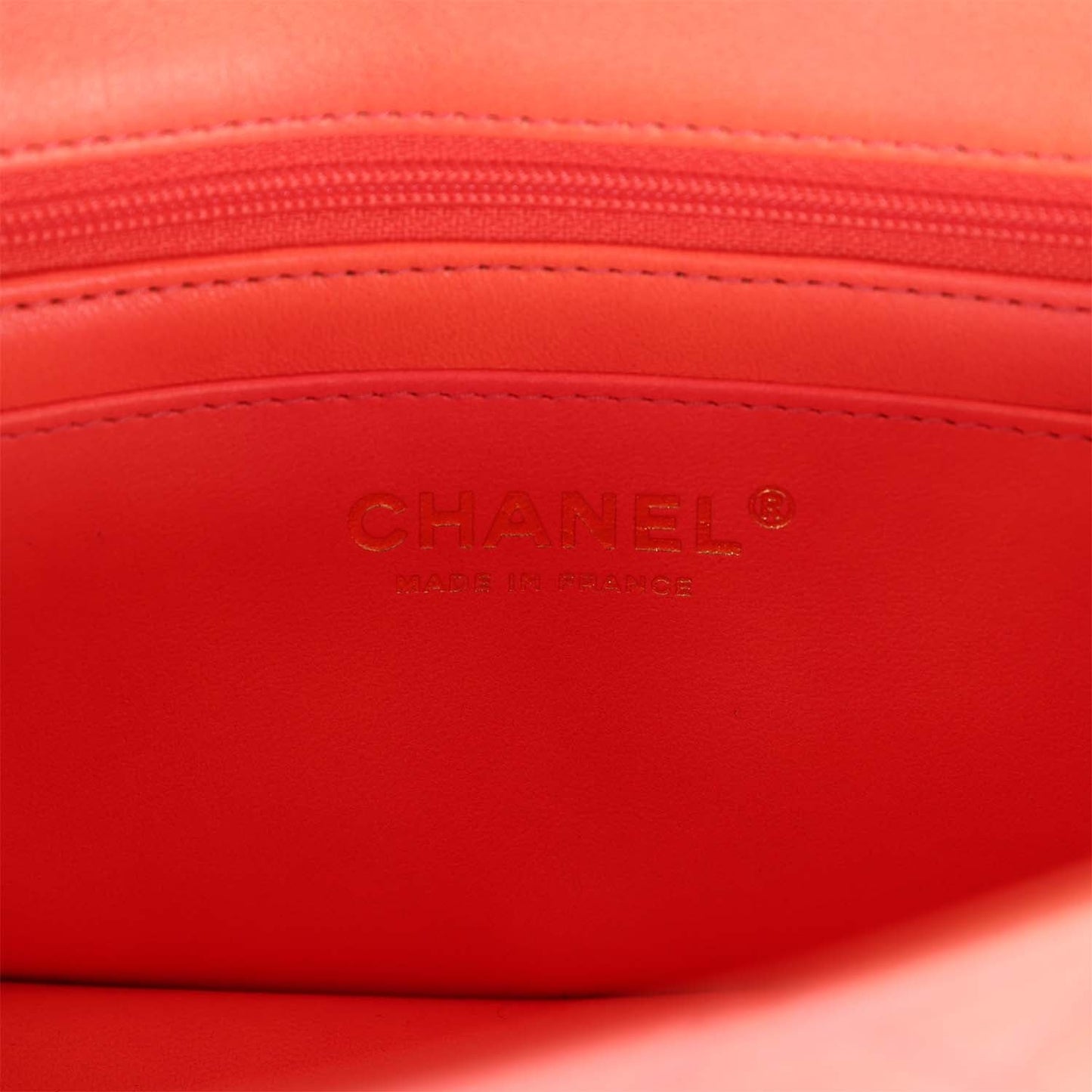 Chanel Mini Rectangular Top Handle Coral Ombre Lambskin Aged Gold Hardware
