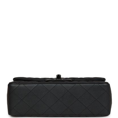 Chanel Mini Rectangular Flap So Black Iridescent Lambskin Black Hardware