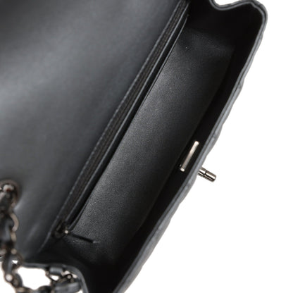 Chanel Mini Rectangular Flap So Black Iridescent Lambskin Black Hardware