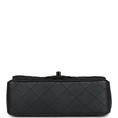 Chanel Mini Rectangular Flap So Black Iridescent Lambskin Black Hardware