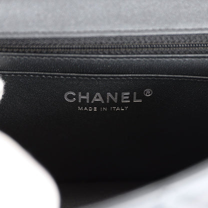 Chanel Mini Rectangular Flap So Black Iridescent Lambskin Black Hardware