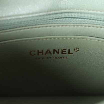 Chanel Mini Rectangular Flap Bag Olive Green Caviar Antique Gold Hardware