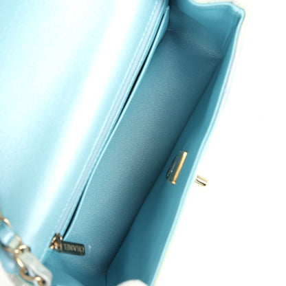 Chanel Mini Rectangular Flap Bag Iridescent Ombre Lambskin Light Gold Hardware