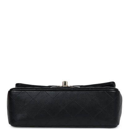 Chanel Mini Rectangular Flap Black Lambskin Light Gold Hardware