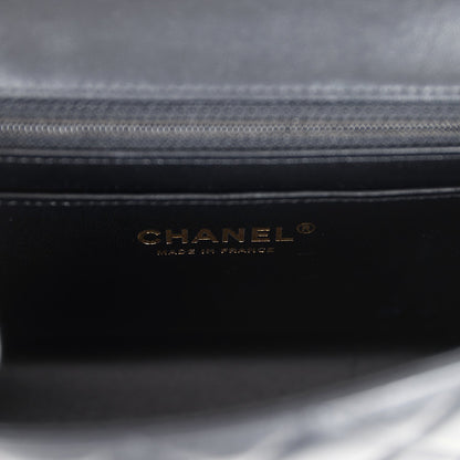 Chanel Mini Rectangular Flap Black Lambskin Light Gold Hardware