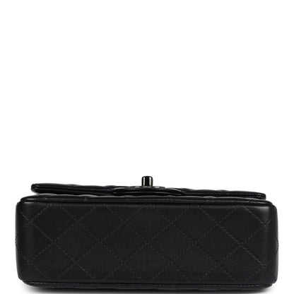 Chanel Mini Rectangular Top Handle Flap Bag So Black Lambskin Black Hardware