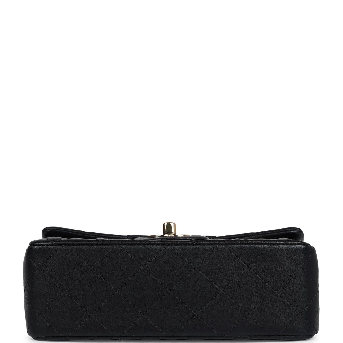 Chanel Mini Classic Rectangular Flap Bag Black Lambskin Light Gold Hardware