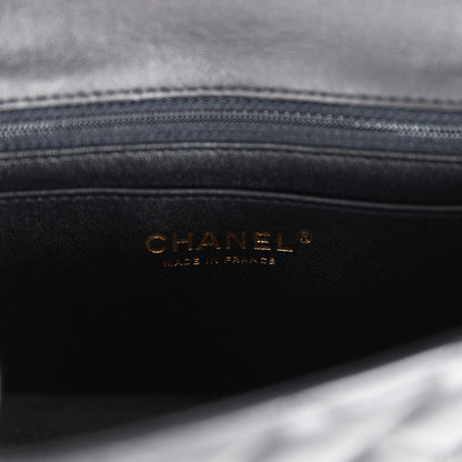 Chanel Mini Classic Rectangular Flap Bag Black Lambskin Light Gold Hardware