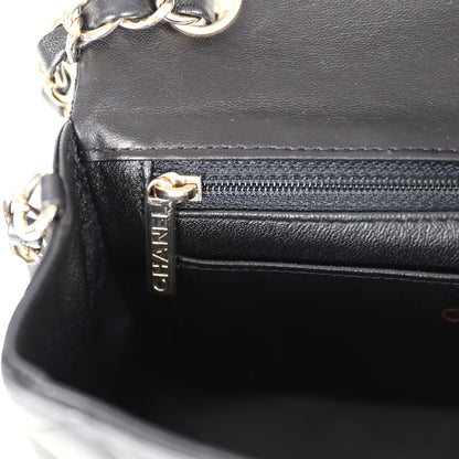 Chanel Mini Classic Rectangular Flap Bag Black Lambskin Light Gold Hardware