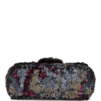 Chanel Limited Edition Extra Mini Flap Bag Multicolor Sequin Ruthenium Hardware