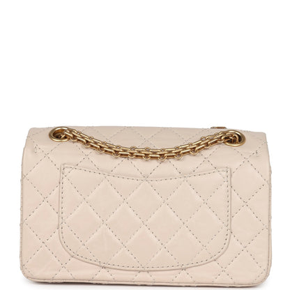 Chanel Mini Reissue 224 2.55 Flap Bag Beige Aged Calfskin Antique Gold Hardware
