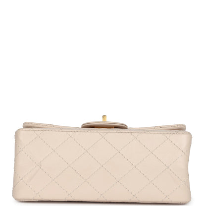 Chanel Mini Reissue 224 2.55 Flap Bag Beige Aged Calfskin Antique Gold Hardware