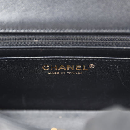 Chanel Mini Rectangular Flap Bag Black Lambskin Gold Hardware