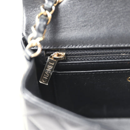Chanel Mini Rectangular Flap Bag Black Lambskin Gold Hardware