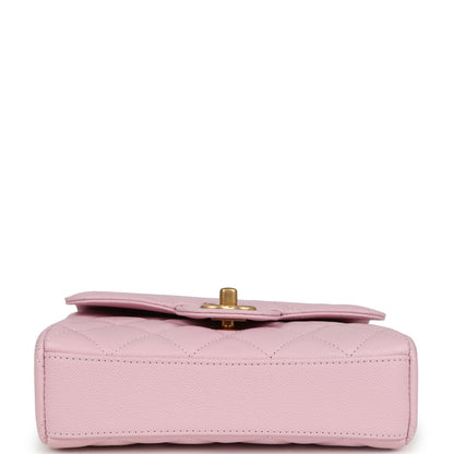 Chanel Mini Flap Bag Light Pink Caviar Brushed Gold Hardware