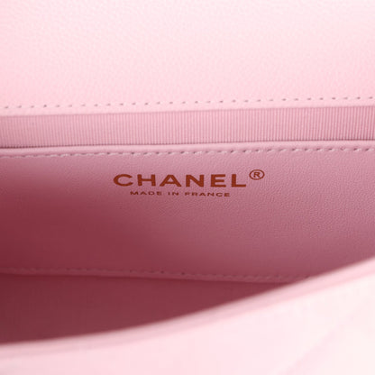 Chanel Mini Flap Bag Light Pink Caviar Brushed Gold Hardware