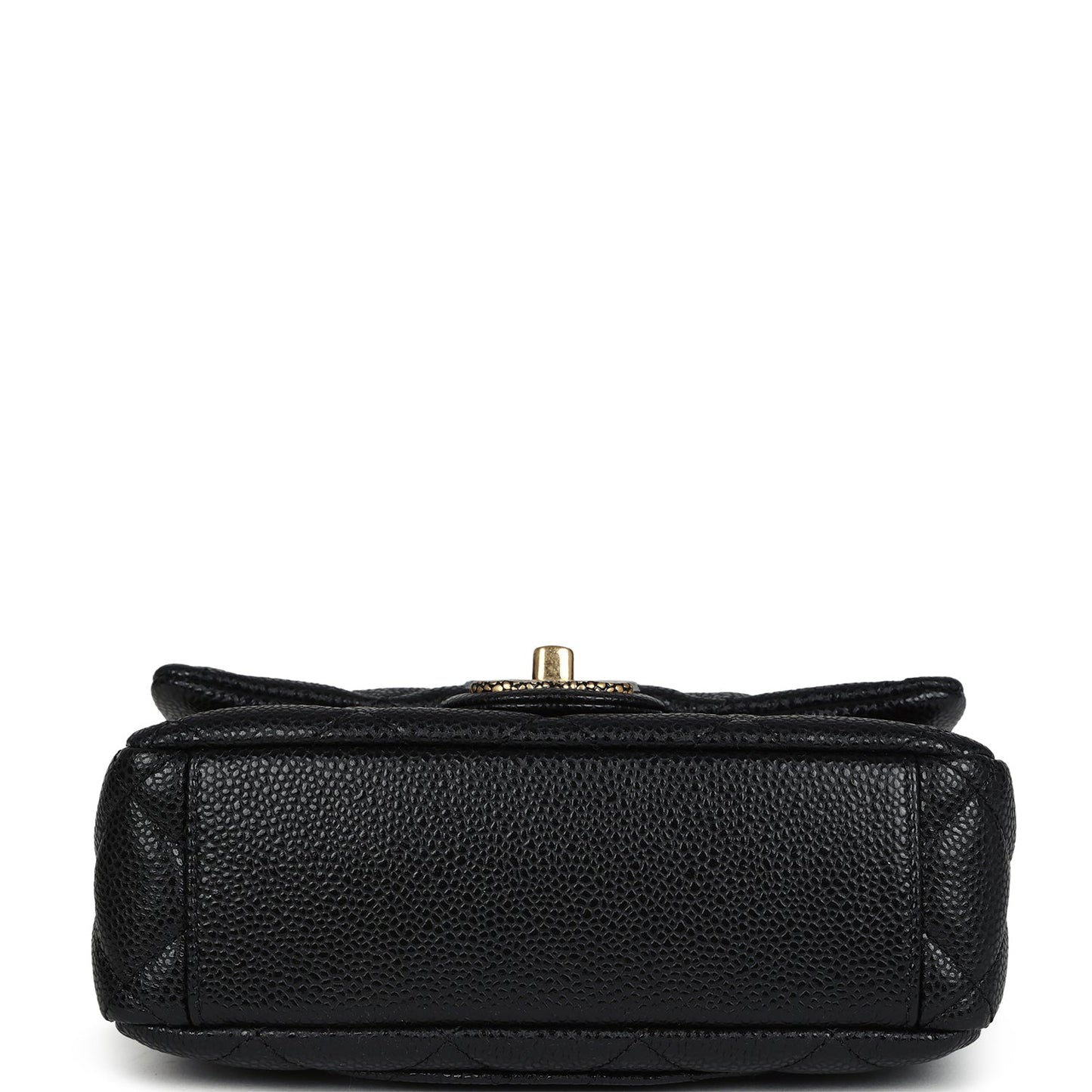 Chanel Mini Rectangular Flap Bag Black Shiny Caviar Gold Hardware