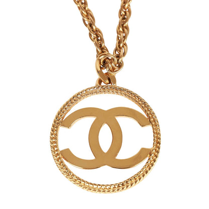 Chanel Vintage 24K Gold Plated Large Signature CC Logo Pendant Necklace