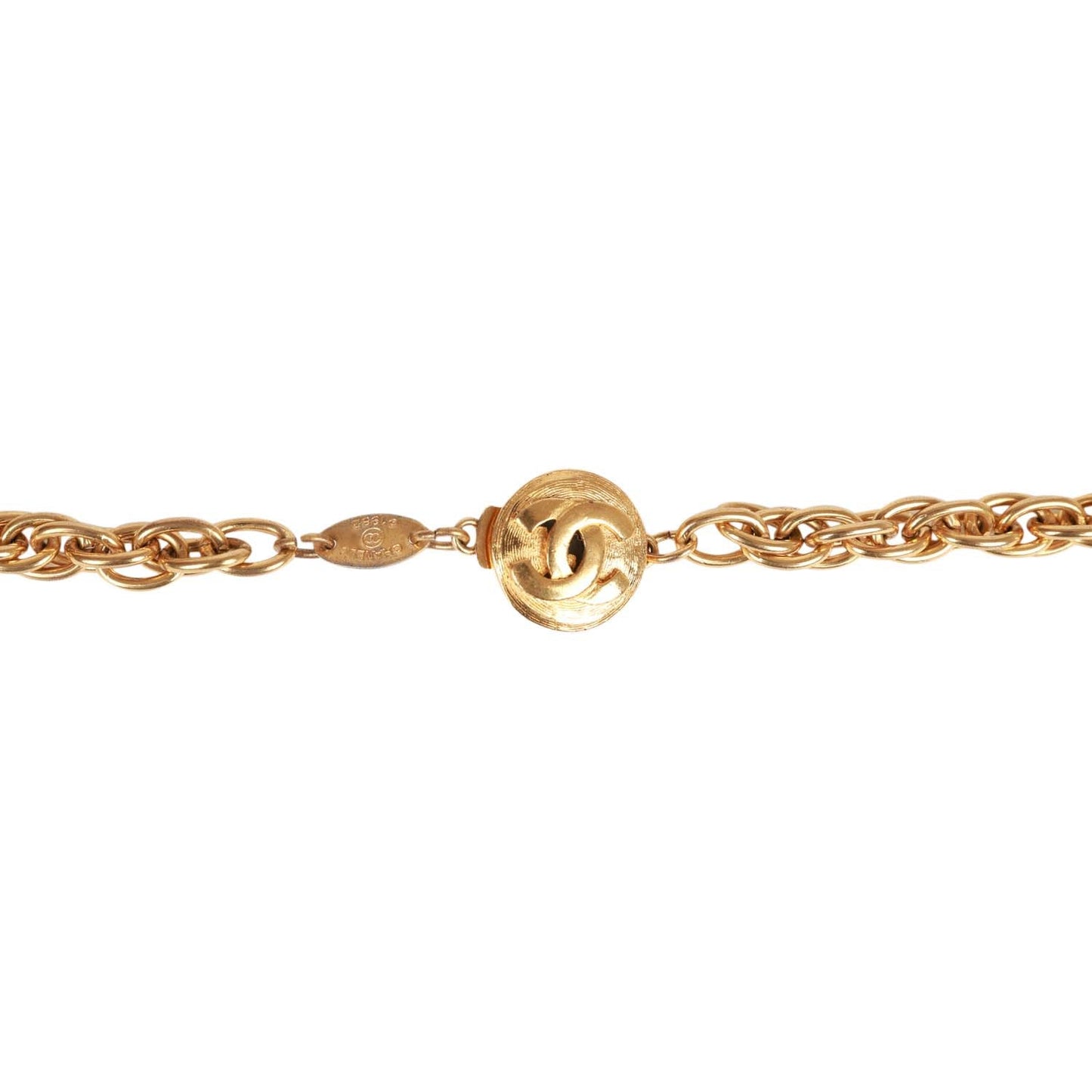 Chanel Vintage 24K Gold Plated Large Signature CC Logo Pendant Necklace