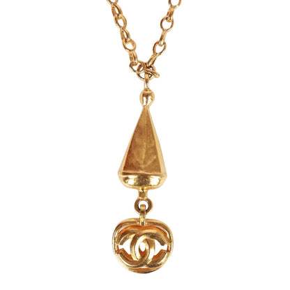 Chanel Vintage Gold Plated Interlocking CC Necklace
