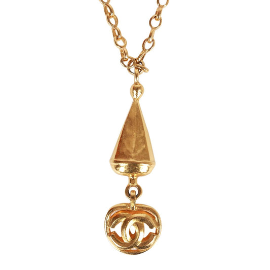Chanel Vintage Gold Plated Interlocking CC Necklace