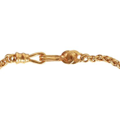 Chanel Vintage Gold Plated Tigers Eye Long Necklace