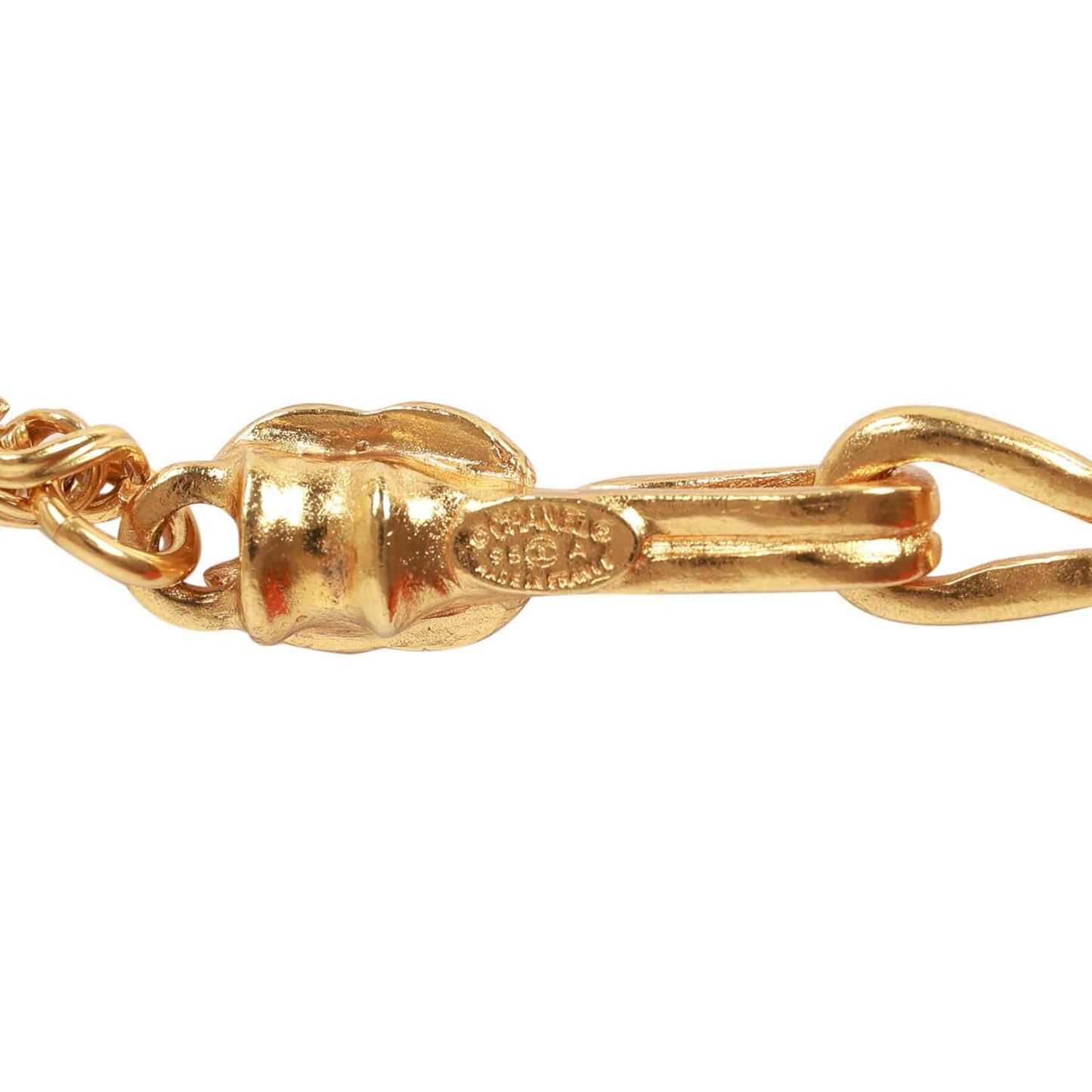 Chanel Vintage Gold Plated Tigers Eye Long Necklace