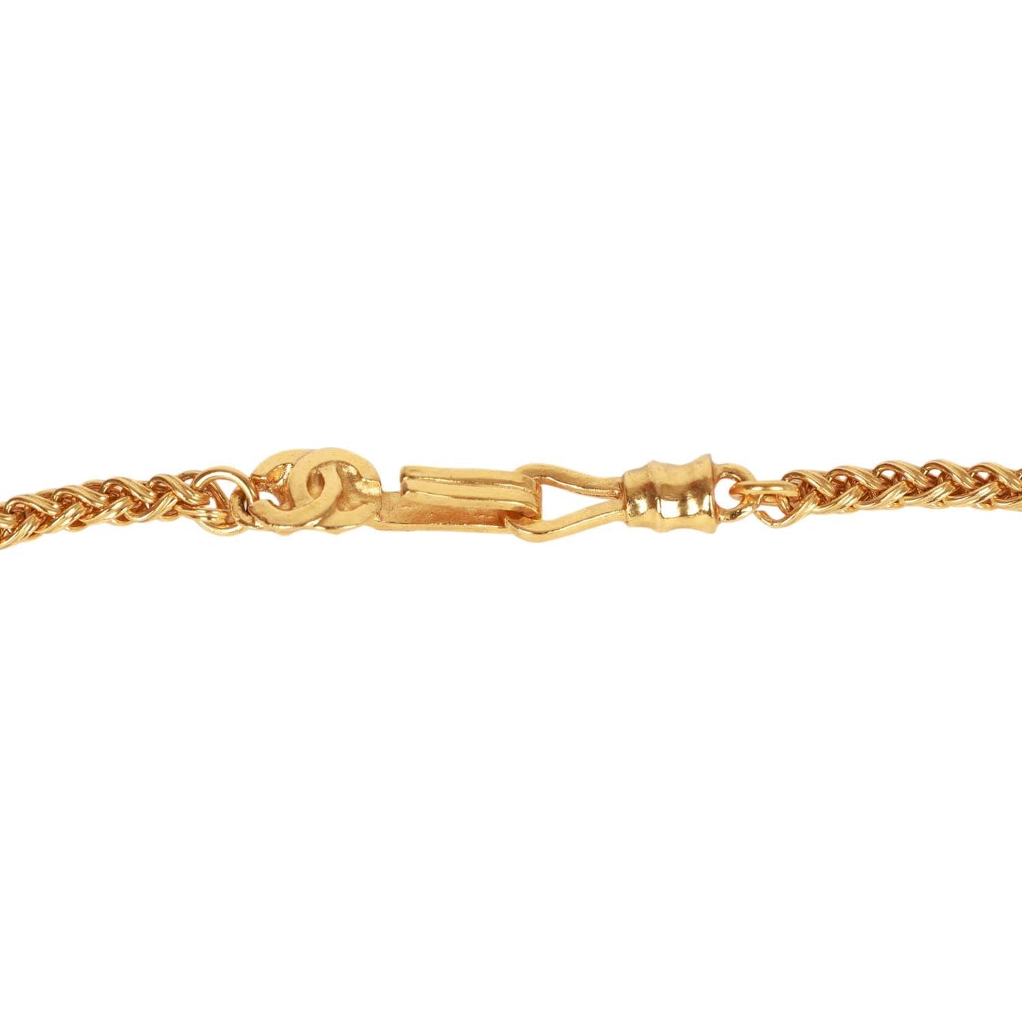 Chanel Vintage 24K Gold Plated Large Byzantine Flower CC Pendant Necklace