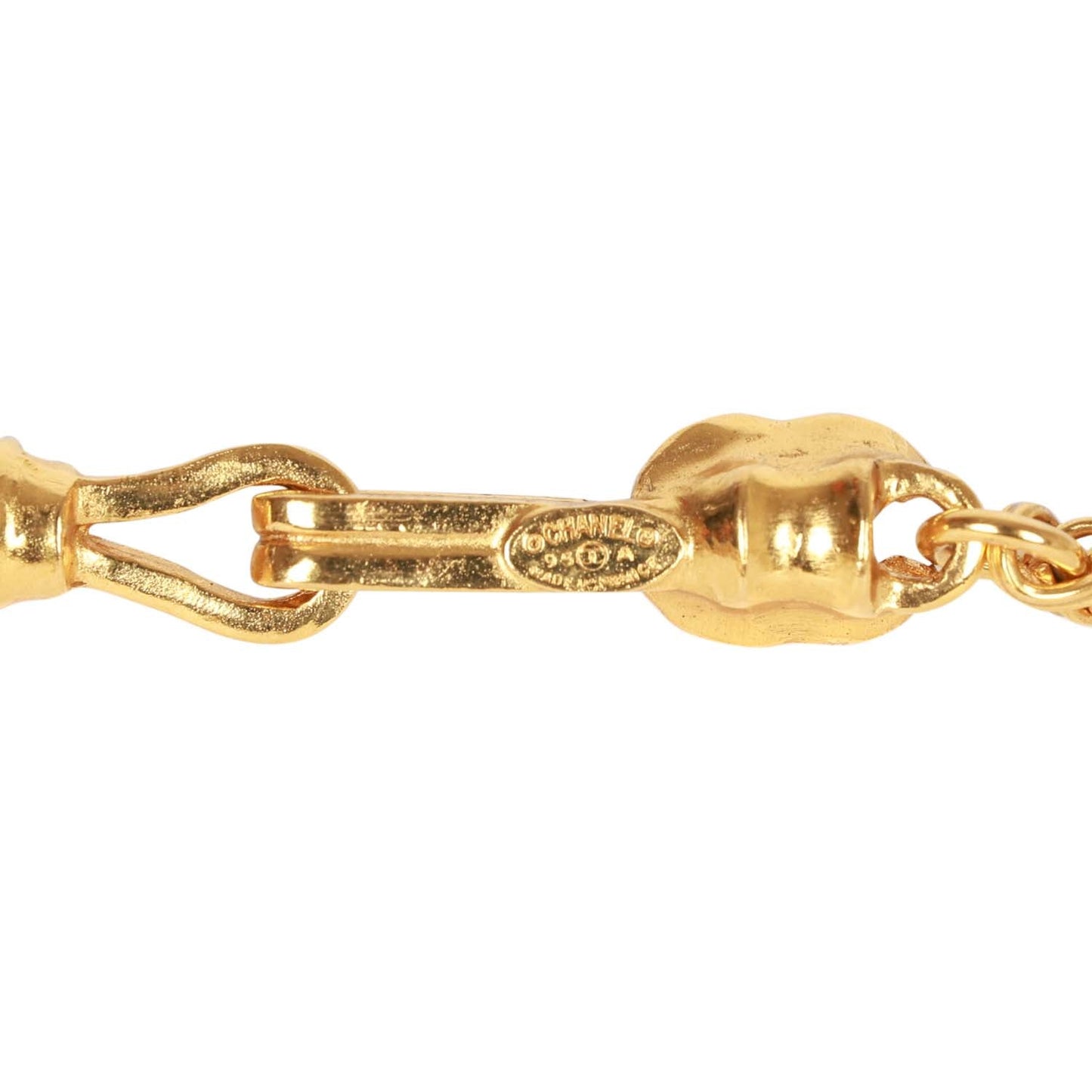 Chanel Vintage 24K Gold Plated Large Byzantine Flower CC Pendant Necklace
