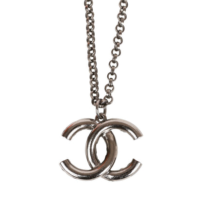 Chanel Iridescent Crystal Ruthenium CC Pendant Necklace