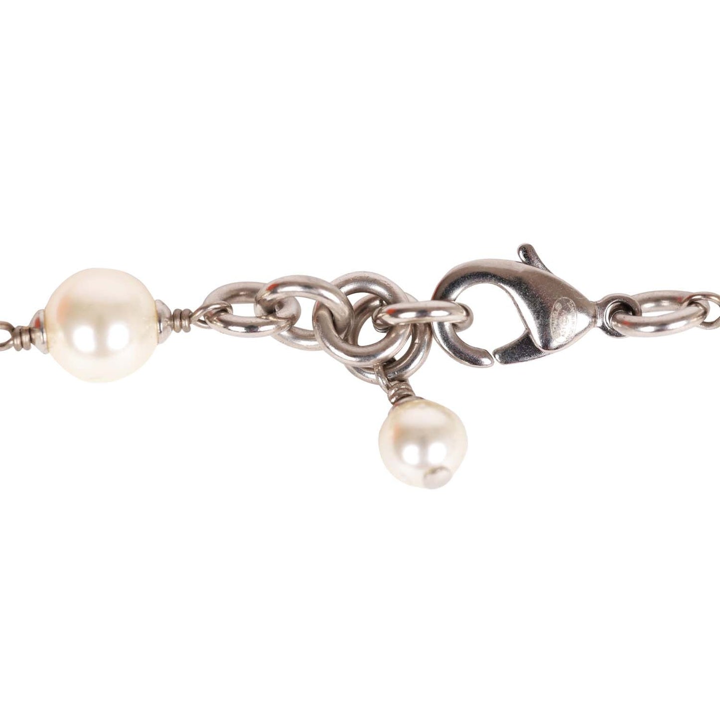 Chanel Crystal Imitation Pearl CC Sautoir Long Necklace