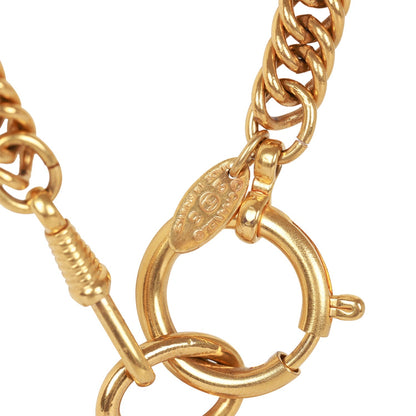 Chanel Vintage 24K Gold Plated Amber Gripoix Loupe Pendant Necklace