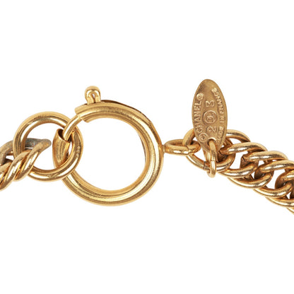 Chanel Vintage 24K Gold Plated Lion Cross Pendant Necklace