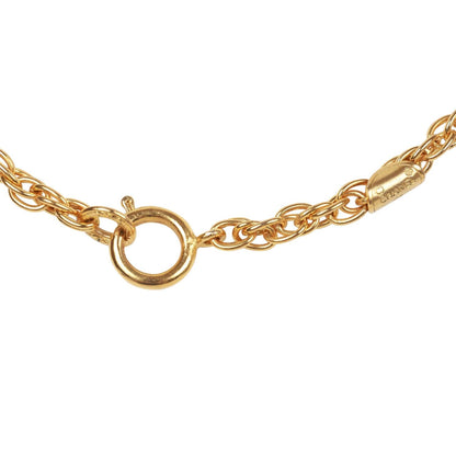 Chanel Vintage 24K Gold Plated Crystal Signature CC Logo Necklace
