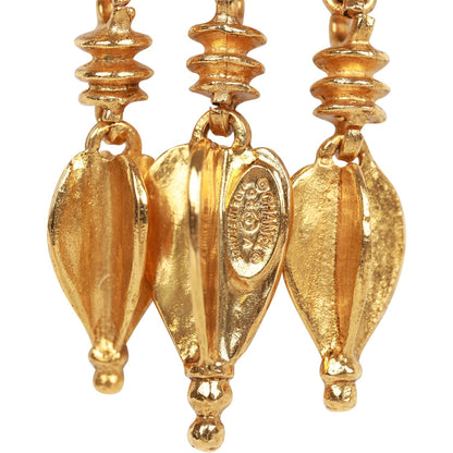 Chanel Vintage Gold Plated Fringe CC Pendant Necklace